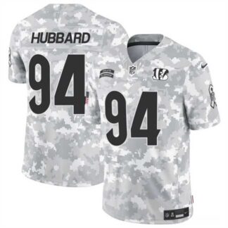 Men's Cincinnati Bengals #94 Sam Hubbard 2024 F.U.S.E Arctic Camo Salute To Service Limited Stitched Football Jerse...