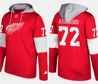 Adidas Detroit Red Wings 72 Andreas Athanasiou Name And Number Red Hoodie