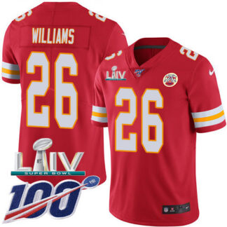 Nike Kansas City Chiefs #26 Damien Williams Red Super Bowl LIV 2020 Team Color Men’s Stitched NFL 100th Season Vapo...