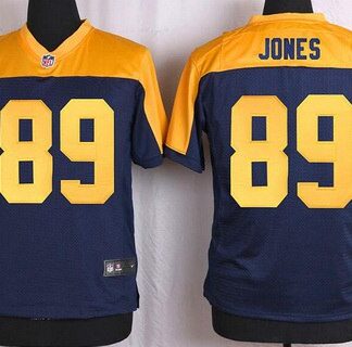 Men's Green Bay Packers #89 James Jones Navy BlueGold Alternate NFL Nike Elite Jersey