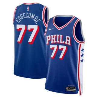 Women's Philadelphia 76ers #77 V. J. Edgecombe Blue Swingman Icon Edition Jersey