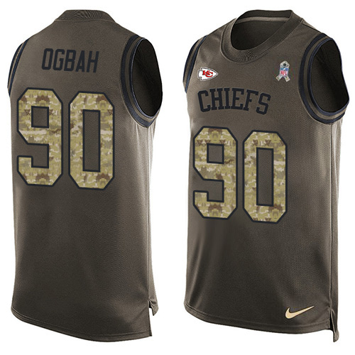 Nike Kansas City Chiefs #90 Emmanuel Ogbah Green Men’s Stitched NFL Limited Salute To Service Tank Top Jersey