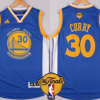 Men's Golden State Warriors #30 Stephen Curry Blue 2016 The NBA Finals Patch Jersey