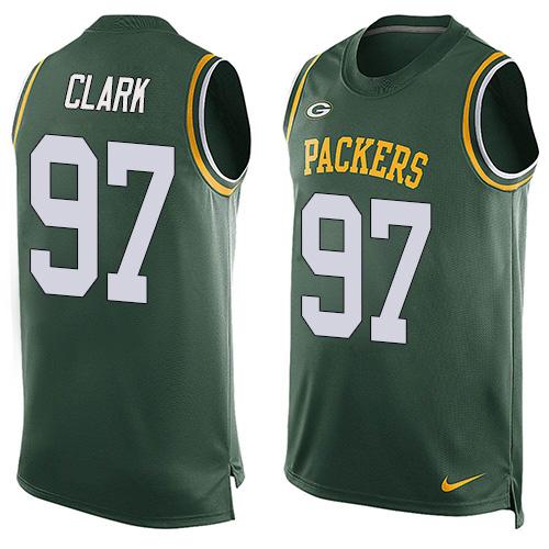 Nike Green Bay Packers #97 Kenny Clark Green Team Color Men’s Stitched NFL Limited Tank Top Jersey