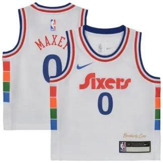 Toddler Philadelphia 76ers #0 Tyrese Maxey White 2024/25 Swingman City Edition Player Jersey