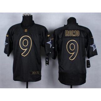Nike Dallas Cowboys #9 Tony Romo Black Men’s Stitched NFL Elite Gold No. Fashion Jersey