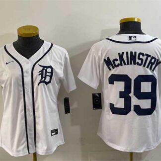 Youth Detroit Tigers #39 Zach McKinstry White Cool Base Stitched Jersey