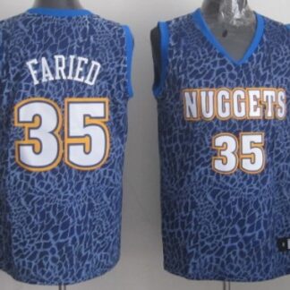 Denver Nuggets #35 Kenneth Faried Blue Leopard Print Fashion Jersey