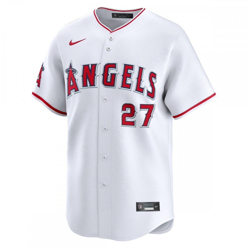 Mike Trout Los Angeles Angels Nike Youth Home Limited Player Jersey - White - Image 2