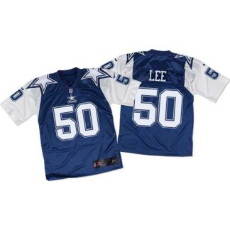 Nike Dallas Cowboys #50 Sean Lee Navy Blue/White Throwback Men’s Stitched NFL Elite Jersey