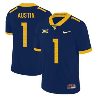 West Virginia Mountaineers 1 Tavon Austin Navy College Football Jersey Dzhi