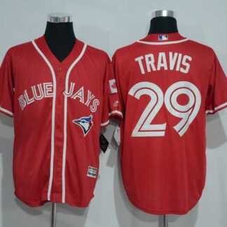 Toronto Blue Jays #29 Devon Travis Red New Cool Base Stitched Jersey