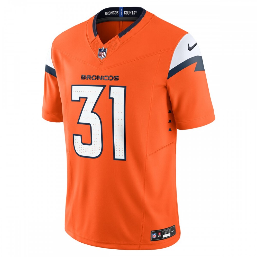 Justin Simmons Denver Broncos Nike Vapor F.U.S.E. Limited Jersey - Orange - Image 2