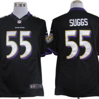 Nike Limited Baltimore Ravens #55 Terrell Suggs Black Jerseys