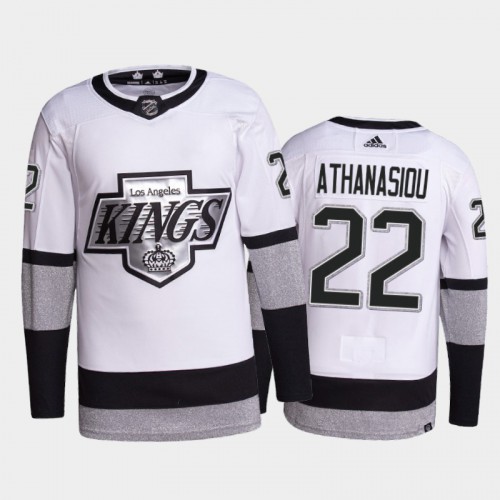 Adidas Los Angeles Kings #22 Andreas Athanasiou Men’s 2021-22 Alternate Authentic NHL Jersey – White Men’s