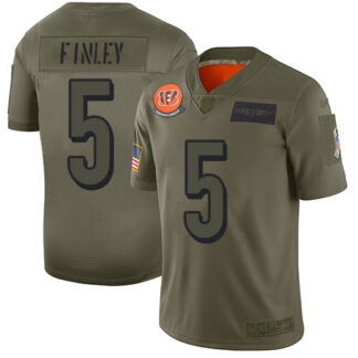 Nike Cincinnati Bengals #5 Ryan Finley Camo Men’s Stitched NFL Limited 2019 Salute To Service Jersey
