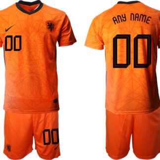 Men 2020-2021 European Cup Netherlands home orange customized Nike Soccer Jersey