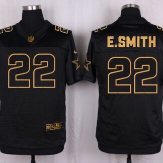 Nike Cowboys #22 Emmitt Smith Black Men's Stitched NFL Elite Pro Line Gold Collection Jersey