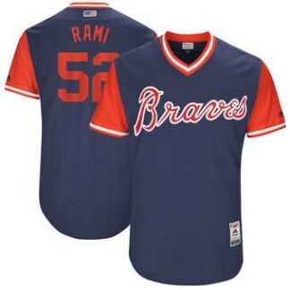 Atlanta Braves #52 Jose Ramirez Rami Majestic Navy 2017 Players Weekend Jersey JiaSu