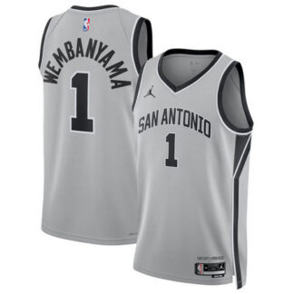 Women's San Antonio Spurs #1 Victor Wembanyama Silver Swingman Statement Edition Jersey