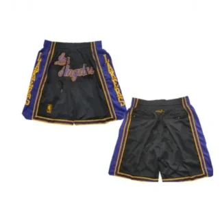 Men's Los Angeles Lakers Black Shorts (Run Small) QW0H