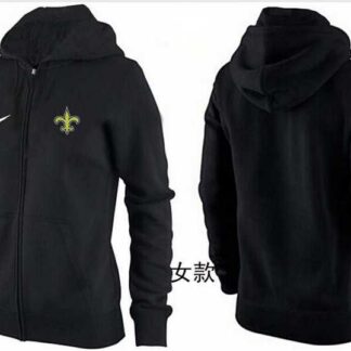 Womens New Orleans Saints Team Logo 2015 Full Zip Hoodie-69