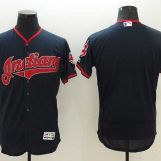 Cleveland Indians Customized Men's Navy Blue USA Independence Day 2016 Flexbase Collection Stitched Jersey