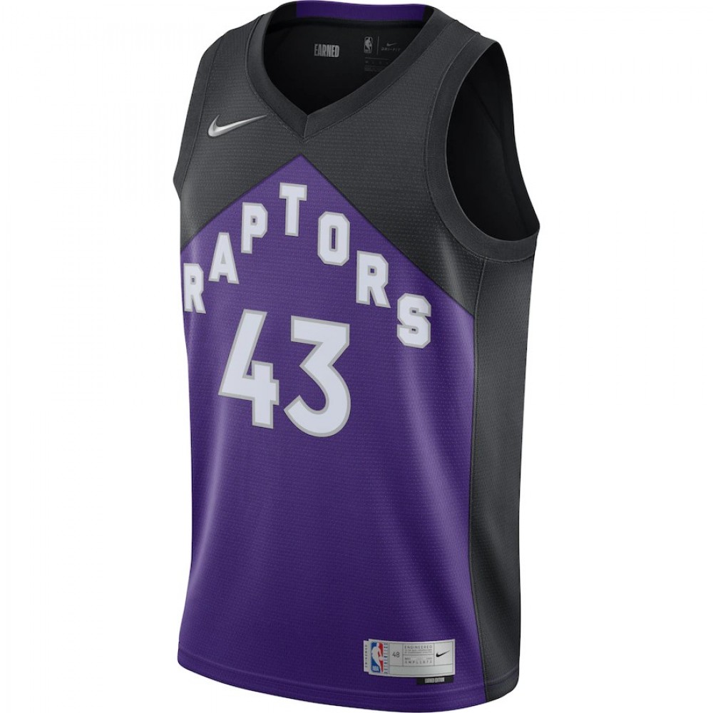 Men's Toronto Raptors Pascal Siakam #43 Nike Black&Purple 2021 Swingman NBA Jersey - Earned Edition - Image 2