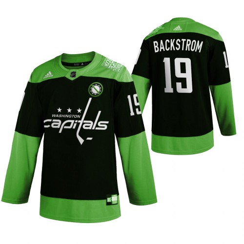 Washington Capitals #19 Nicklas Backstrom Men’s Adidas Green Hockey Fight nCoV Limited NHL Jersey