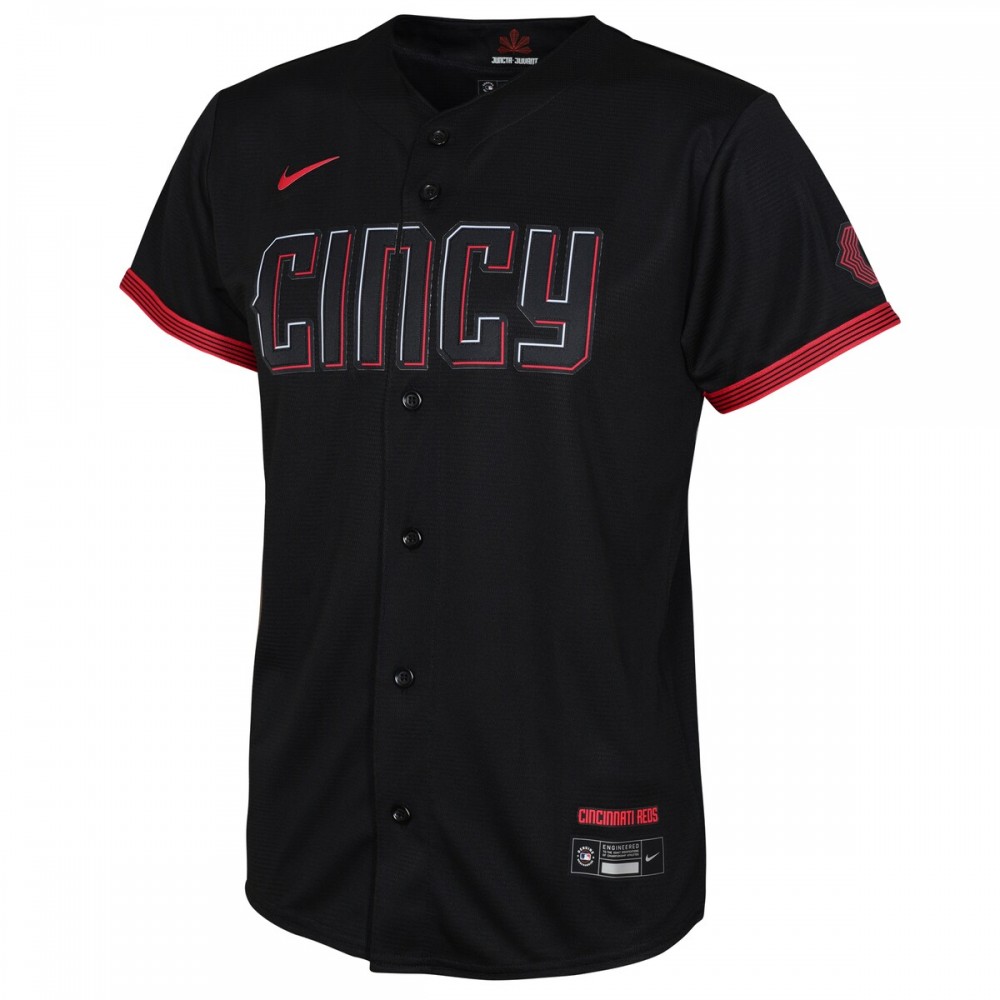 Barry Larkin Cincinnati Reds Nike Youth 2023 City Connect Replica Player Jersey - Black - Image 2