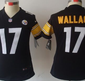 Nike Pittsburgh Steelers #17 Mike Wallace Black Limited Womens Jersey