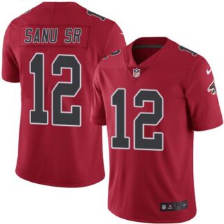 Nike Men & Women & Youth Falcons 12 Mohamed Sanu Sr Red Color Rush Limited Jersey