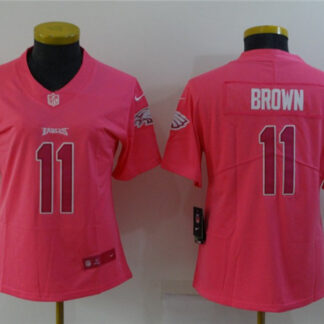 Womens & Youth Philadelphia Eagles Active Player Custom Pink Stitched Football Jersey