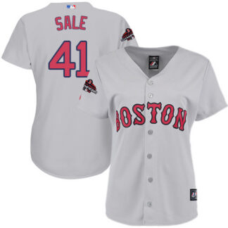 Boston Red Sox #41 Chris Sale Grey Road 2018 World Series Champions Women’s Stitched MLB Jersey