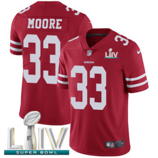 Nike San Francisco 49ers #33 Tarvarius Moore Red Super Bowl LIV 2020 Team Color Men’s Stitched NFL Vapor Untouchabl...