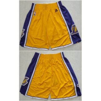 Men's Los Angeles Lakers Yellow Shorts (Run Small) JWFN