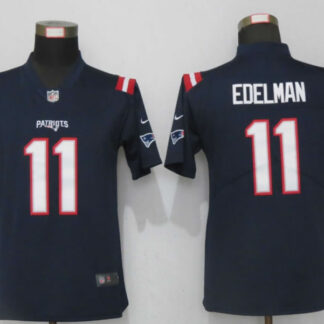 Women Nike New England Patriots 11 Edelman Nike Blue Alternate Vapor Limited Jersey