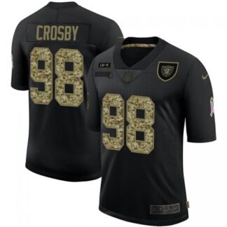 Las Vegas Raiders #98 Maxx Crosby Men’s Nike 2020 Salute To Service Camo Limited NFL Jersey Black