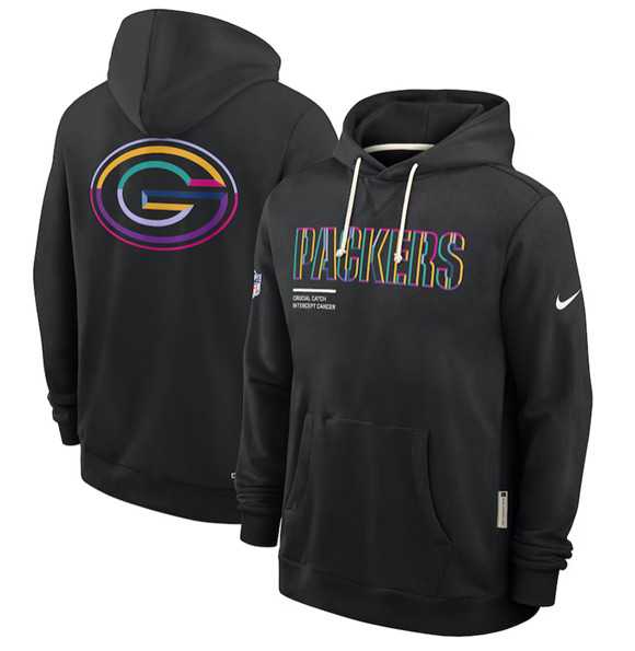 Men's Green Bay Packers Black 2025 Crucial Catch Dri-FIT Hoodie