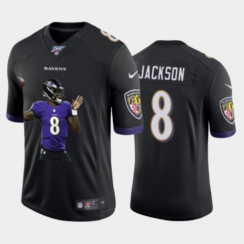 Baltimore Baltimore Ravens #8 Lamar Jackson Nike Team Hero 7 Vapor Limited NFL 100 Jersey Black