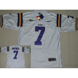 LSU Tigers 7 Tyrann Mathie White College Football Jersey