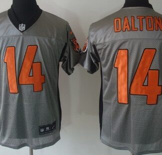 Nike Cincinnati Bengals #14 Andy Dalton Gray Shadow Elite Jersey