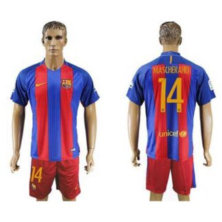 Barcelona #14 Mascherano Home Soccer Club Jersey