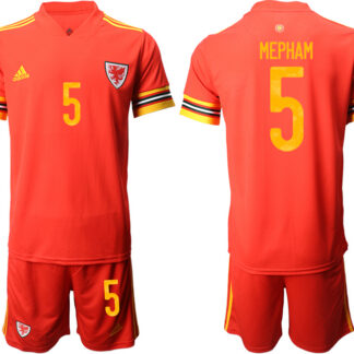 Men 2021 European Cup Welsh home red 5 Soccer Jersey