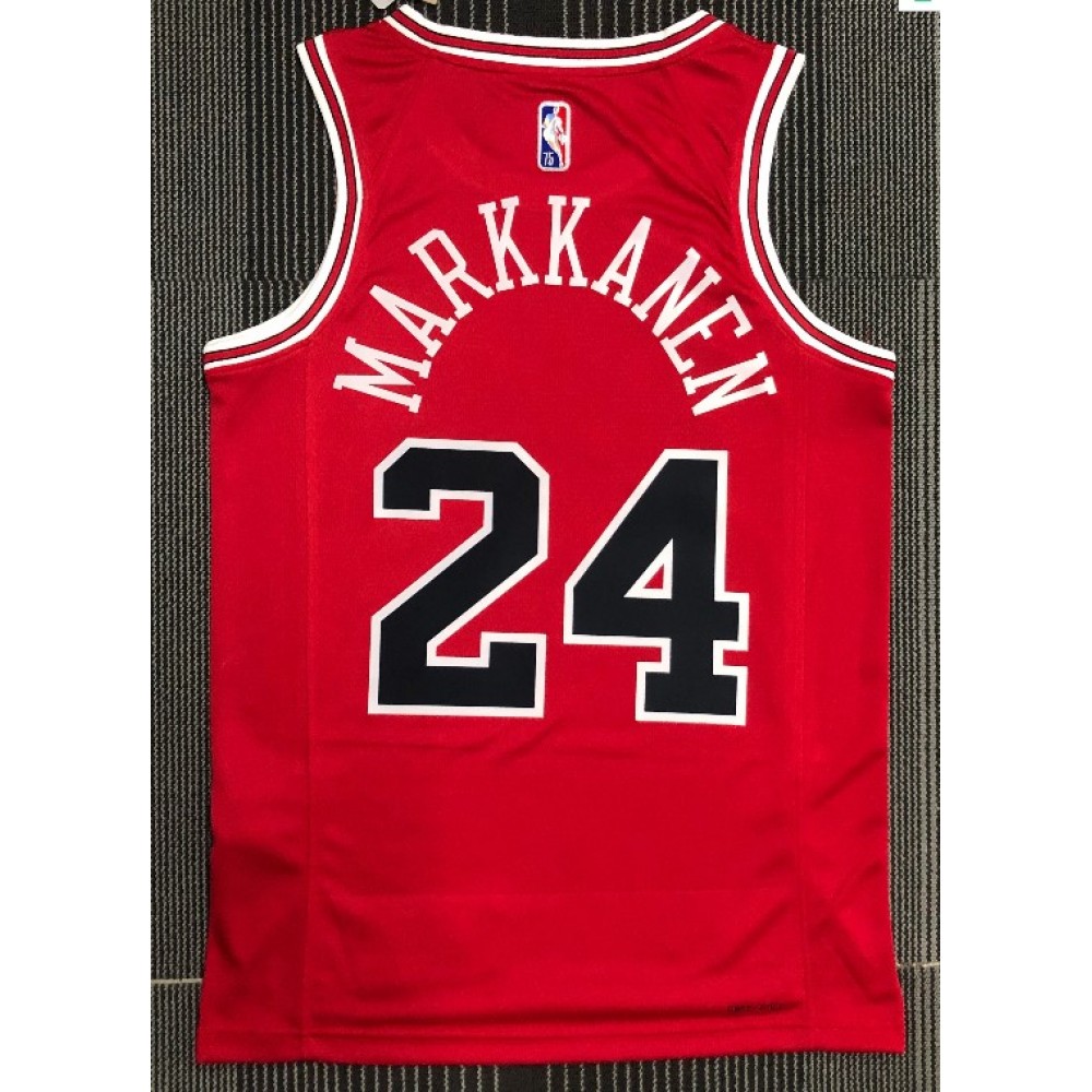Men's Chicago Bulls Lauri Markkanen #24 Nike Red 2021 Swingman NBA Jersey - Icon Edition - Image 2