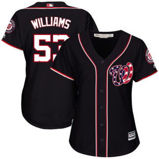 Washington Nationals #53 Austen Williams Navy Blue Alternate Women’s Stitched MLB Jersey