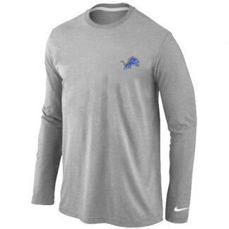 Men Nike Detroit Lions Logo Long Sleeve T-Shirt Gray
