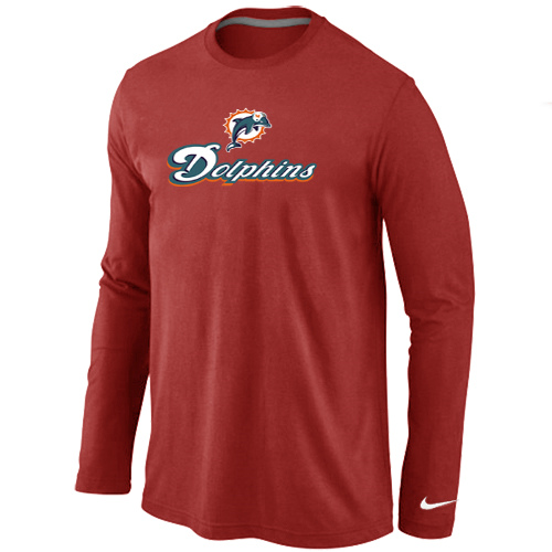 Nike Miami Dolphins Authentic Logo Long Sleeve T-Shirt Red