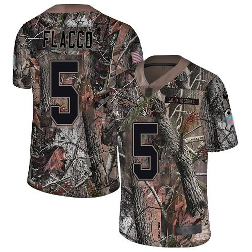 Nike Denver Broncos #5 Joe Flacco Camo Men’s Stitched NFL Limited Rush Realtree Jersey