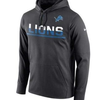 Men's Detroit Lions Nike Sideline Circuit Pullover Performance Hoodie - Anthracite FengYun